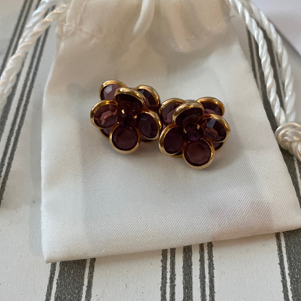Purple flower earrings